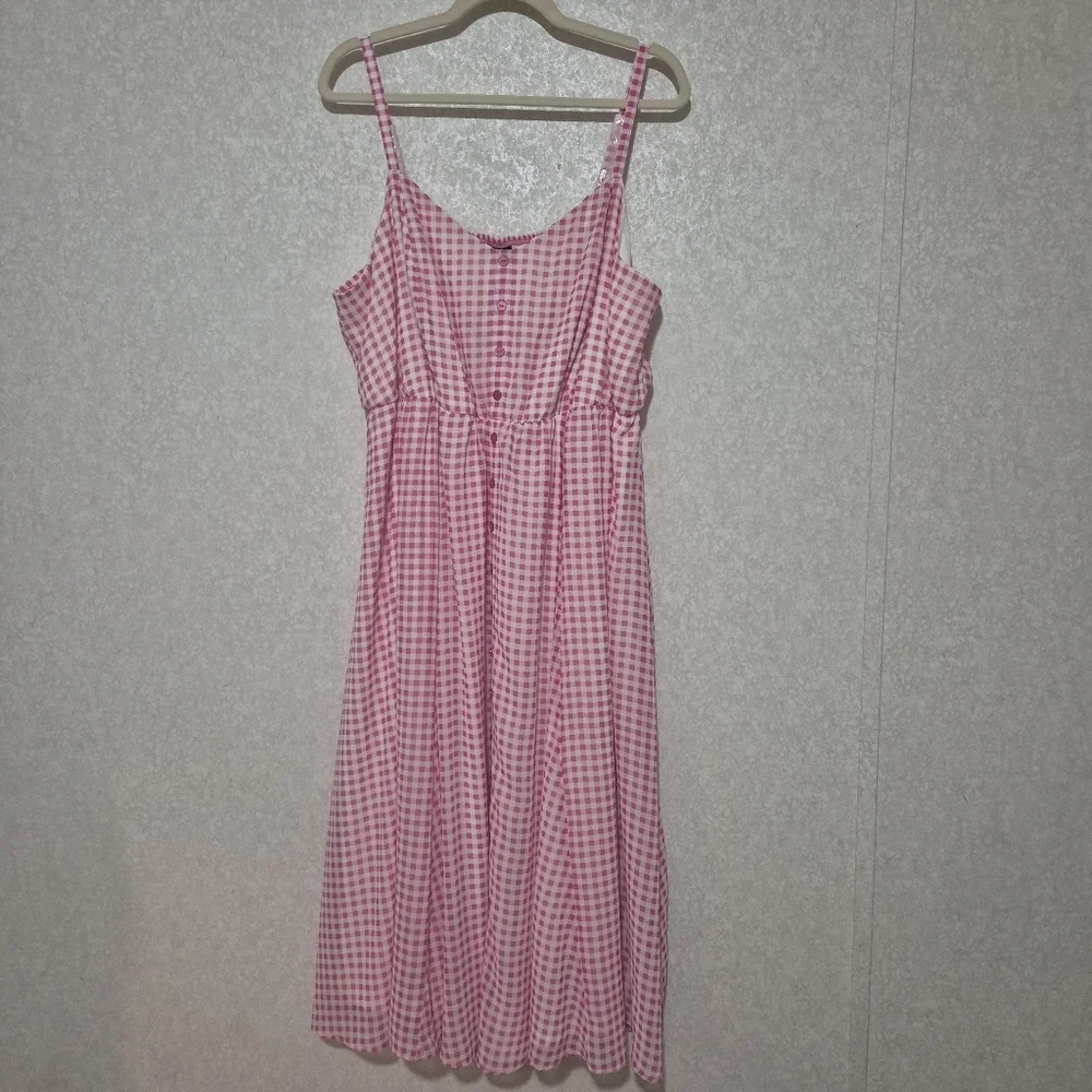 NWT TORRID Hot Pink Gingham Button Midi  Sundress..SIZE:2 - Picture 4 of 15